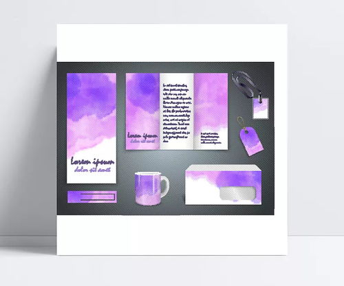 紫色水彩VI模板 企业品牌形象的灵动之选